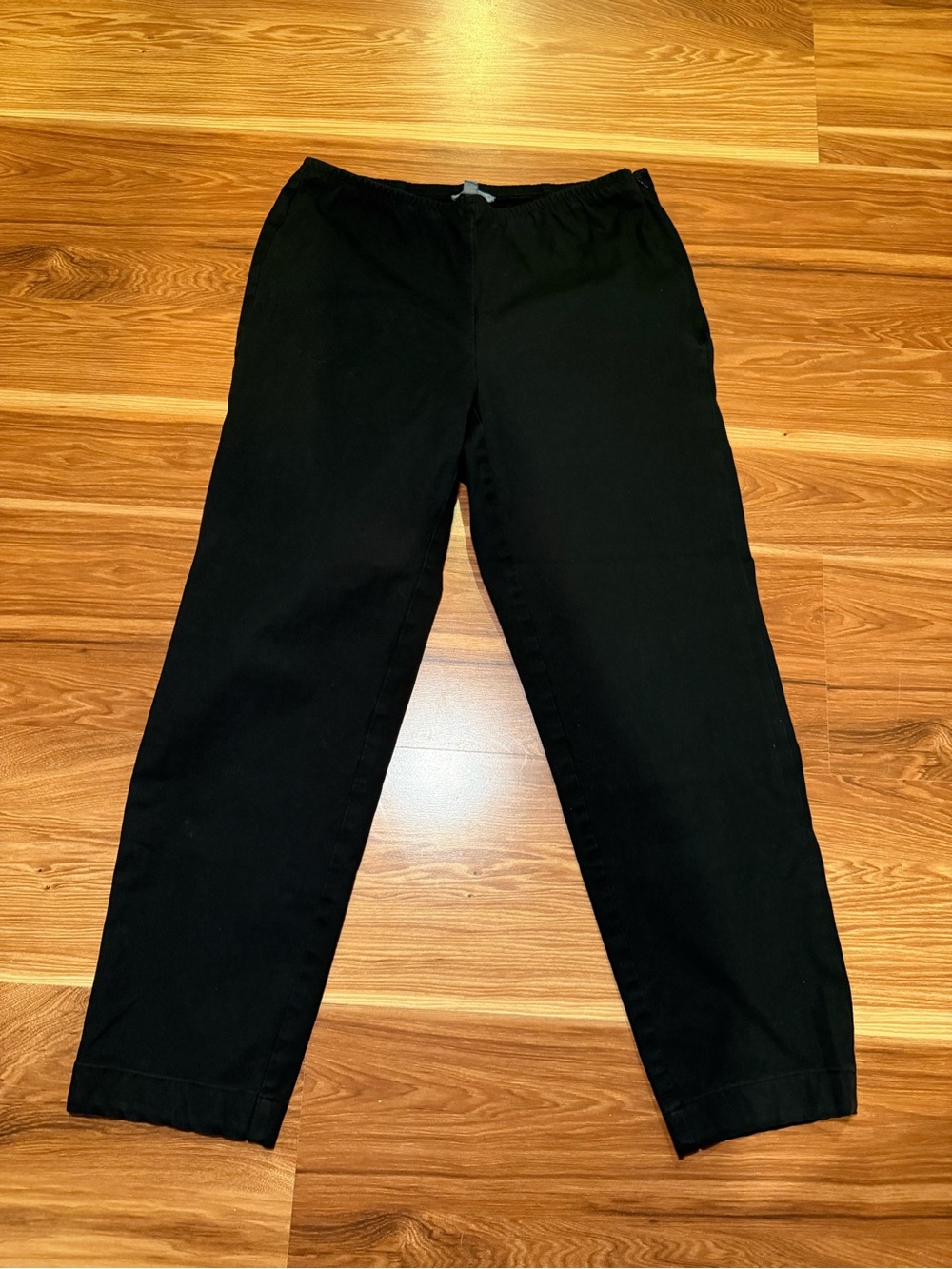Eileen Fisher Straight Leg Black Organic Cotton Pants